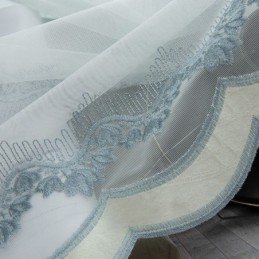 Läpikuultava Verho Mittatilaustyönä, Verhonlehtikirjailtu Tylliverho Makuuhuoneeseen