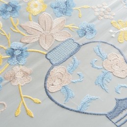 Brodeeratut Läpikuultavat Tylliverhot, Kukkakuvioiset Voile-Verhot, Mittatilaustyönä Tehdyt Verhot Olohuoneeseen