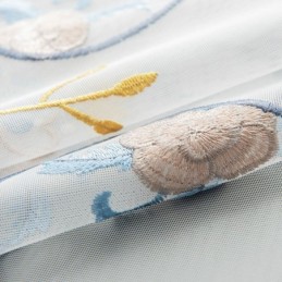 Brodeeratut Läpikuultavat Tylliverhot, Kukkakuvioiset Voile-Verhot, Mittatilaustyönä Tehdyt Verhot Olohuoneeseen