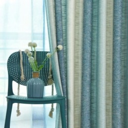 Puolipimennysverho Mittatilaustyönä Tehty Värikkäät Raidat Painettu Makuuhuoneen Olohuoneen Verho