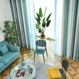 Puolipimennysverho Mittatilaustyönä Tehty Värikkäät Raidat Painettu Makuuhuoneen Olohuoneen Verho