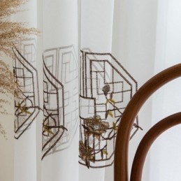 Ylellinen Valkoinen Läpikuultava Verho Mittatilaustyönä, Korkealaatuista Tylliä, Kirjailtu Verho