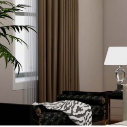 Yksivärinen Tumma Kahvinruskea Verho Mittatilaustyönä Moderni Silkkijäljitelmä Olohuoneen Makuuhuoneen Pimennysverho