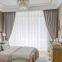 Kiinteät Verhot Pimennysikkunaan Olohuoneeseen Ja Makuuhuoneeseen