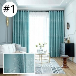 Pohjoismaiseen Tyyliin Puukuvioidut Satiinijacquard-Verhot Olohuoneeseen Ja Makuuhuoneeseen