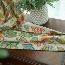 Mittatilaustyönä Tehty Amerikkalainen Retroverho, Abstrakti Kukkakuvio, Makuuhuoneen Olohuoneen Puolipimennysverho