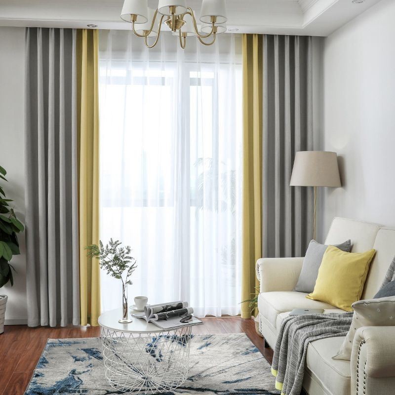 Pohjoismainen Yksivärinen Paksuompelu Pimentävä Verho Mittatilaustyönä Tehty Verhokankaasta Olohuoneeseen, Makuuhuoneeseen