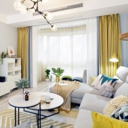 Pohjoismainen Yksivärinen Paksuompelu Pimentävä Verho Mittatilaustyönä Tehty Verhokankaasta Olohuoneeseen, Makuuhuoneeseen