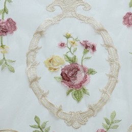 Eurooppalainen Kirjailtu Tylliverho Mittatilaustyönä Tehty Kukkakuvioinen Voile-Verho Olohuoneeseen