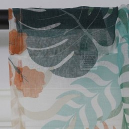 Mittatilaustyönä Tehty Lehtikuvioinen Verho, Läpikuultava Tylliverho Olohuoneeseen Ja Makuuhuoneeseen