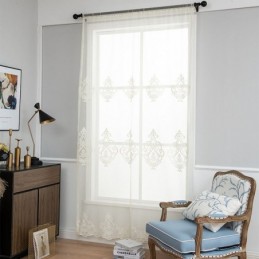 Eurooppalaiset Kirjaillut Läpikuultavat Verhot Läpinäkyvä Voile-Ikkunakäsittely Olohuoneeseen